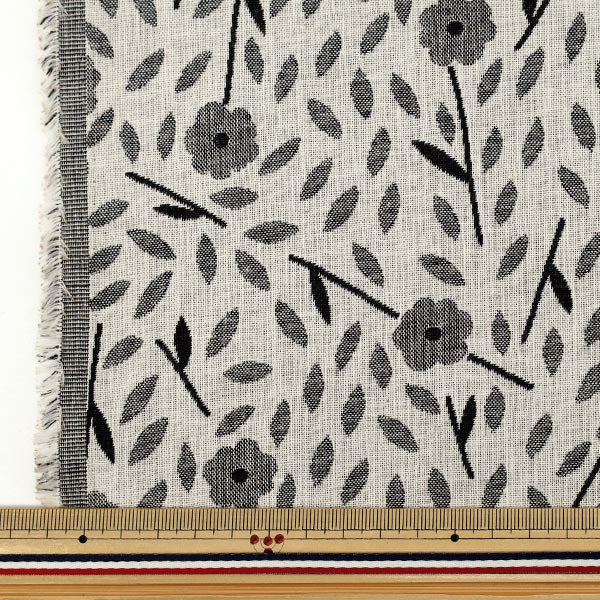 [Quantité à partir de 5] Tissu «Tissu Uhayako Banshuori double tissageJacquard Zakka Noir UP5993-A" COTTON KOBAYASHI