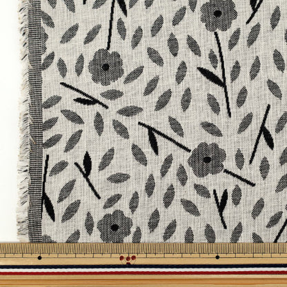 [Quantité à partir de 5] Tissu «Tissu Uhayako Banshuori double tissageJacquard Zakka Noir UP5993-A" COTTON KOBAYASHI