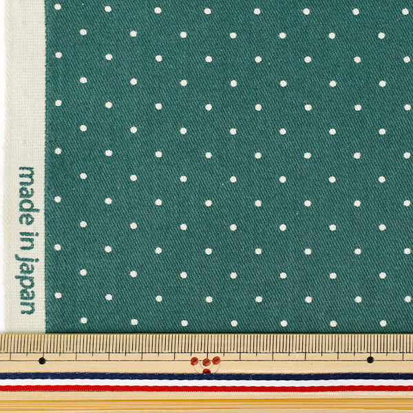 [Quantità da 5] Tessuto “Cotone lanoso Pin Dot Verde WLC-PD-GR"