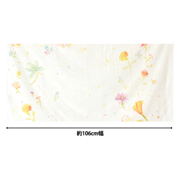 【数量5から】 生地 『ナニイロ オーガニックWガーゼ hana no toki niwa A番色 EGX-11440-1A』 KOKKA コッカ