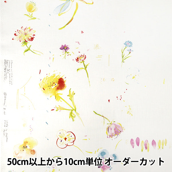 【数量5から】 生地 『ナニイロ リネン 薄手 hana no toki niwa A番色 EGX-11441-1A』 KOKKA コッカ