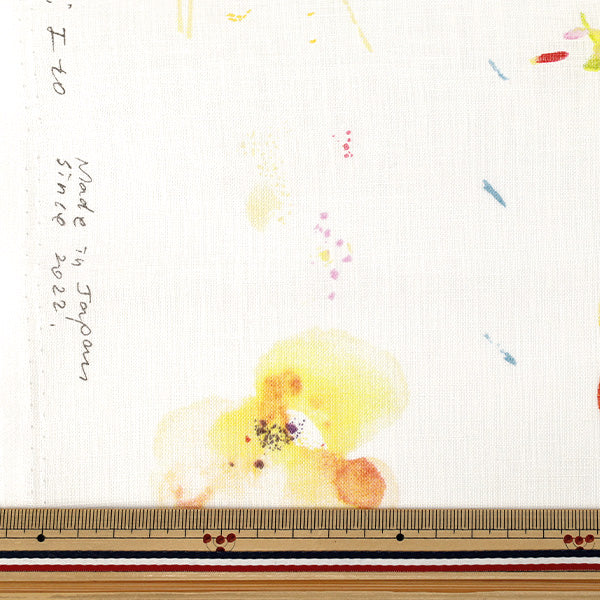 【数量5から】 生地 『ナニイロ リネン 薄手 hana no toki niwa A番色 EGX-11441-1A』 KOKKA コッカ