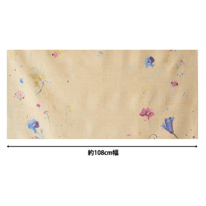 【数量5から】 生地 『ナニイロ リネン 薄手 hana no toki niwa C番色 EGX-11441-1C』 KOKKA コッカ