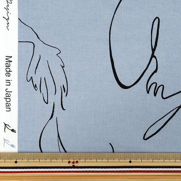 【数量5から】 生地 『60ローンやわらか風合い加工 Drawing ブルー60LA-DR-BL』