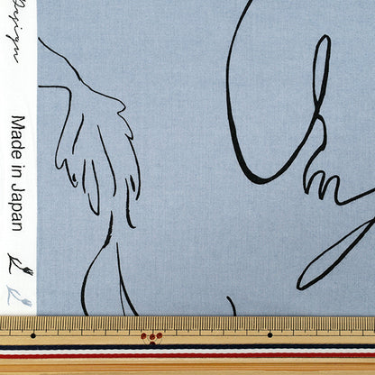 【数量5から】 生地 『60ローンやわらか風合い加工 Drawing ブルー60LA-DR-BL』