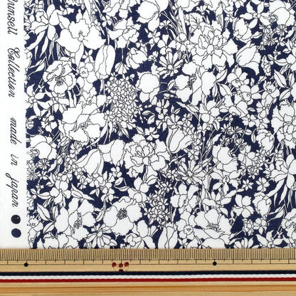 【数量5から】 生地 『ローンプリント ネイビー YUZ-960-2』 mansell マンセルコレクション 【ユザワヤ限定商品】