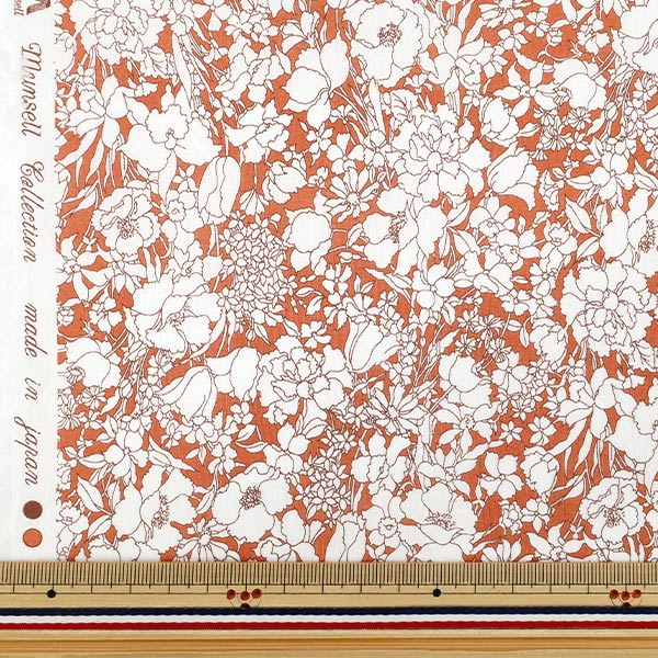 【数量5から】 生地 『ローンプリント オレンジ YUZ-960-4』 mansell マンセルコレクション 【ユザワヤ限定商品】