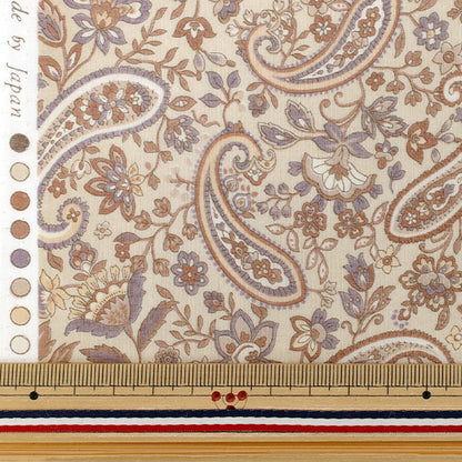 [Quantity from 5] Fabric ``80 silk veilLawn Paisley Chintz Sand Beige B83079Z-1-3”