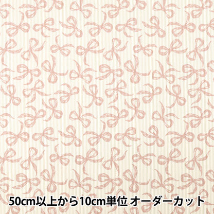 [Quantité à partir de 5] Tissu ``Bon appel Ruban Blanc cassé x rose NRF-16-OWP"