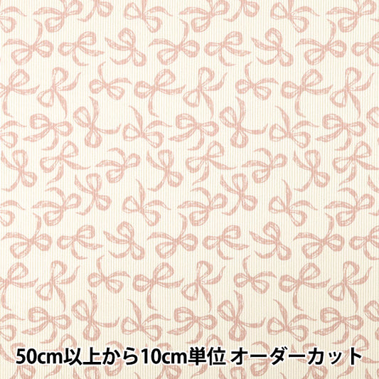 [Quantité à partir de 5] Tissu ``Bon appel Ruban Blanc cassé x rose NRF-16-OWP"