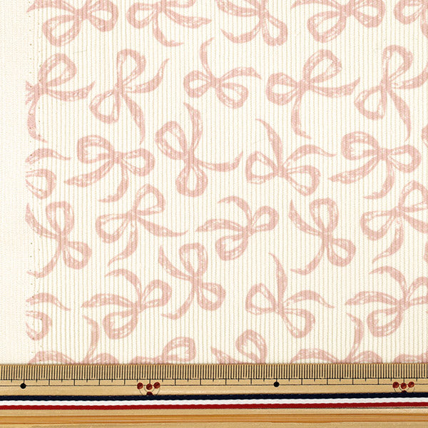 [Quantité à partir de 5] Tissu ``Bon appel Ruban Blanc cassé x rose NRF-16-OWP"