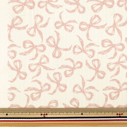 [Quantité à partir de 5] Tissu ``Bon appel Ruban Blanc cassé x rose NRF-16-OWP"