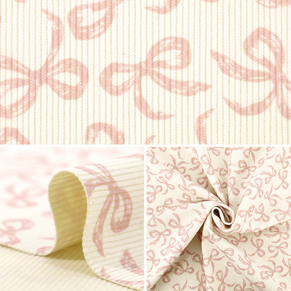 [Quantité à partir de 5] Tissu ``Bon appel Ruban Blanc cassé x rose NRF-16-OWP"