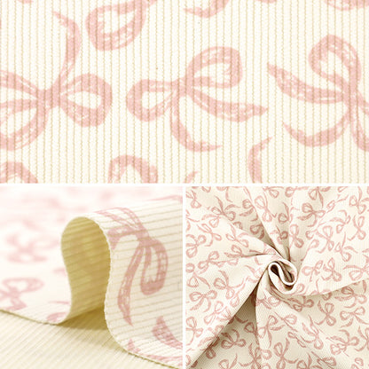 [Quantité à partir de 5] Tissu ``Bon appel Ruban Blanc cassé x rose NRF-16-OWP"