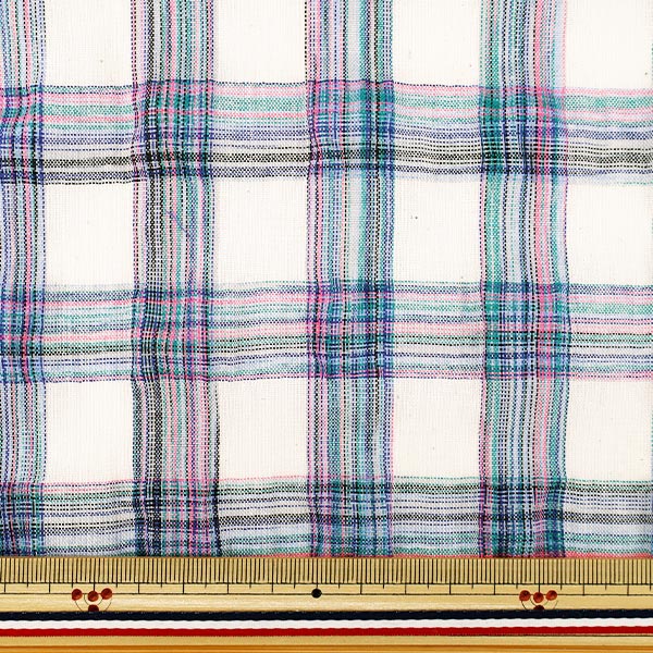[Quantity from 5] Fabric "Trend Fabric Colorful Check Blue TF-93BL” KIYOHARA