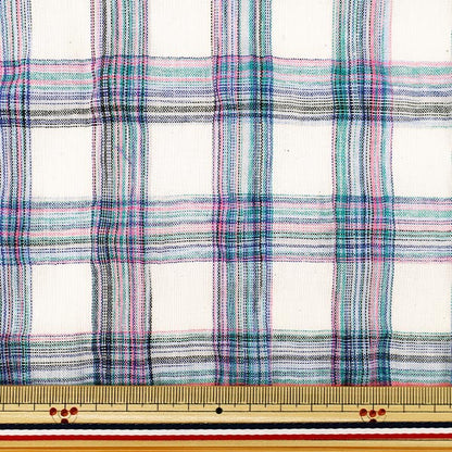 [Quantity from 5] Fabric "Trend Fabric Colorful Check Blue TF-93BL” KIYOHARA