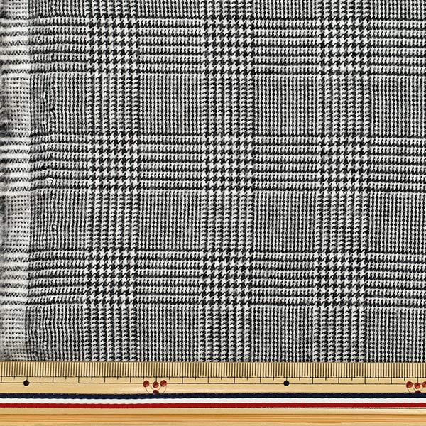 【数量5から】 生地 『しなやか起毛チェック グレンチェック 黒 TRC25-GC11』 【ユザワヤオリジナル】