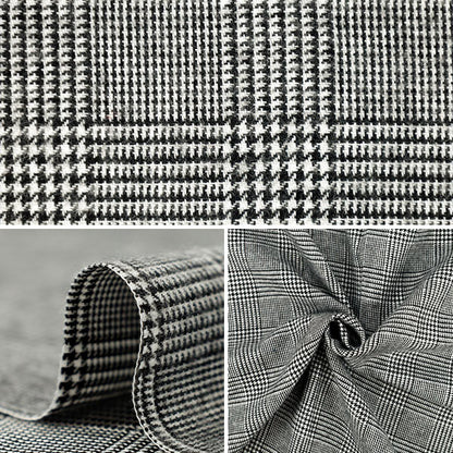 【数量5から】 生地 『しなやか起毛チェック グレンチェック 黒 TRC25-GC11』 【ユザワヤオリジナル】