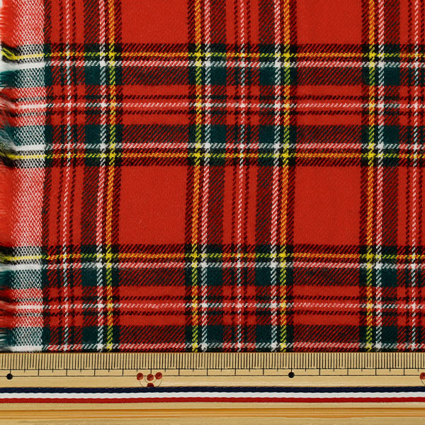 [Quantity from 5] Fabric "Flexible brushed check tartan check red TRC25-T2" 【YuzawayaOriginal]