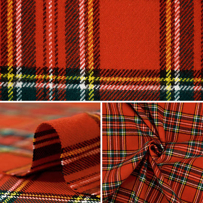 [Quantity from 5] Fabric "Flexible brushed check tartan check red TRC25-T2" 【YuzawayaOriginal]