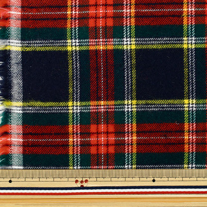 [Quantity from 5] Fabric "Flexible brushed check tartan check red x navy TRC25-T3" 【YuzawayaOriginal]