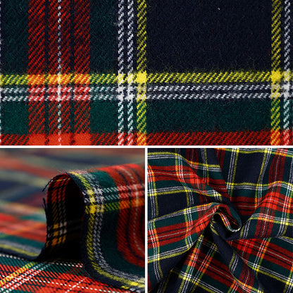 [Quantity from 5] Fabric "Flexible brushed check tartan check red x navy TRC25-T3" 【YuzawayaOriginal]