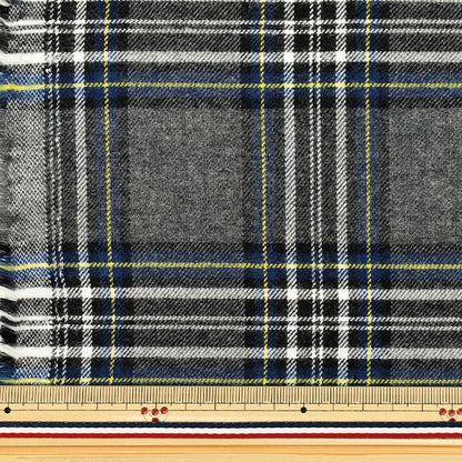 [Quantity from 5] Fabric "Flexible brushed check tartan check gray TRC25-T5" 【YuzawayaOriginal]