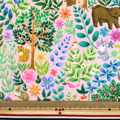 [Menge ab 5] Stoff "60 Darlehen Digitaldruck 22Fabric Flat Leaf Pink DP-4440-1A"