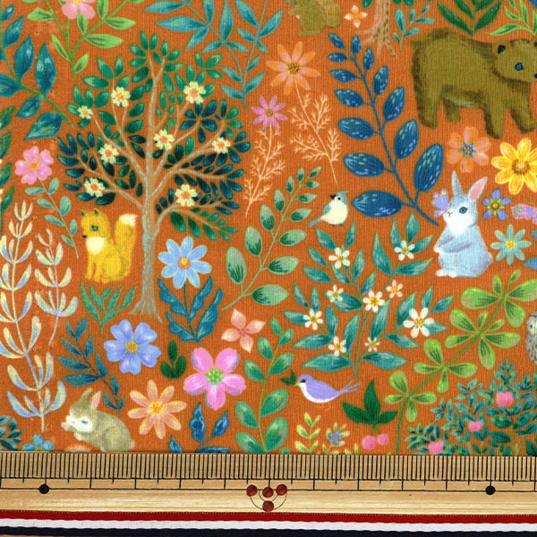 [Menge ab 5] Stoff "60 Darlehen Digitaldruck 22Fabric Flat Leaf Orange DP-4440-1b"