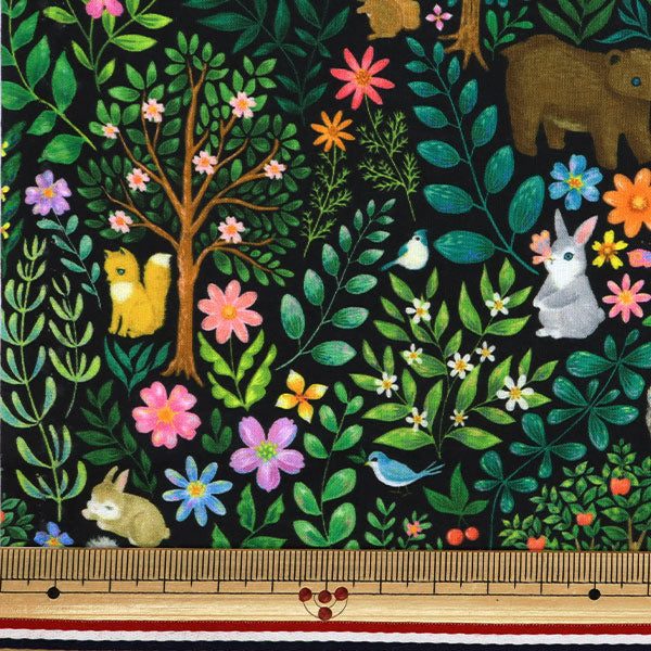 [Quantità a partire da 5] Tessuto "60 prestiti digitali stampa 22 fabric foglia piatta nera DP-4440-1c"