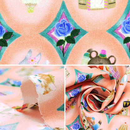 [Menge ab 5] Stoff "60 Darlehen Digitaldruck 22Fabric Twinkle Toy Pink Beige DP-4440-2A"