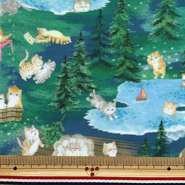 [Quantità a partire da 5] Tessuto "60 prestiti digitali stampa 22fabric Sauna Flock Navy DP-4440-4C"