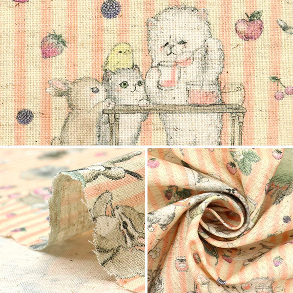 [Quantità a partire da 5] Tessuto "Cotone e lino"fogliStampa digitale 22Fabric Jam Lab Pink DP-4856-3A"