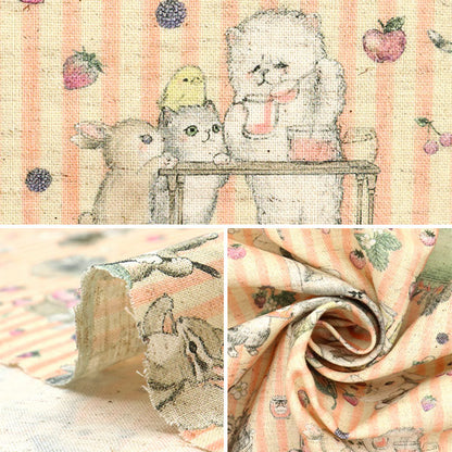 [Quantità a partire da 5] Tessuto "Cotone e lino"fogliStampa digitale 22Fabric Jam Lab Pink DP-4856-3A"