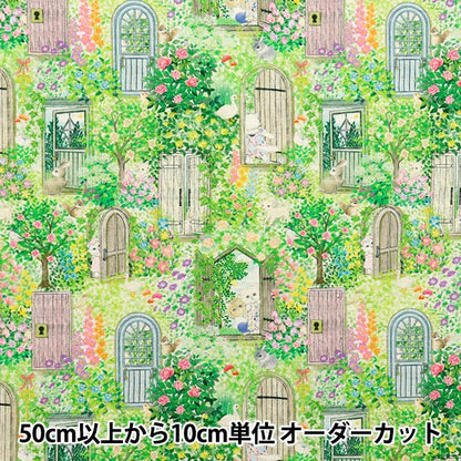 [Quantity starting from 5] Fabric "22fabric Cotton LinenSheeting Digital Print Secret Garden Natural DP-4856-4A"