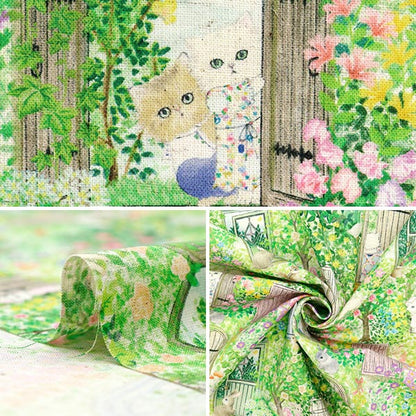 [Quantity starting from 5] Fabric "22fabric Cotton LinenSheeting Digital Print Secret Garden Natural DP-4856-4A"