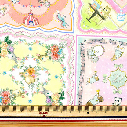 [Cantidad a partir de 5] Tela "22 FABRIC Cotton 60 Préstamo de imprenta digital Coleccionista Off X Pink DP-4440-6A"