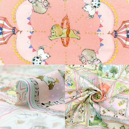 [Cantidad a partir de 5] Tela "22 FABRIC Cotton 60 Préstamo de imprenta digital Coleccionista Off X Pink DP-4440-6A"