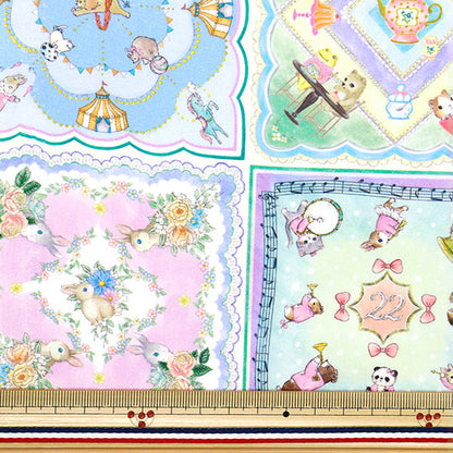 [Quantità a partire da 5] Tessuto "22 Fabric Cotton 60 prestito Digital Print Calcarconer Off X Blue DP-4440-6B"