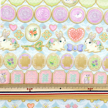 [Cantidad a partir de 5] Tela "22fabric Cotton 60 Préstamo de impresión digital Freing Cookie Sax DP-4440-7B"