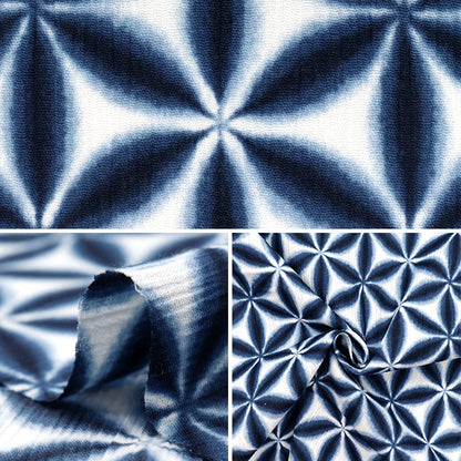 [Cantidad a partir de 5] Tela "Takashima Chijimi de hojas de hojas de la Marina R9012-1A"