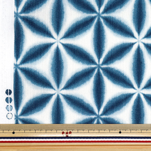 Takashima Chirimen Asanoha Blue Fabric - Yuzawaya
