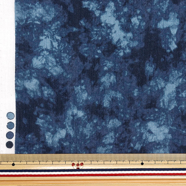 [Quantity starting from 5] Fabric "Takashima Chijimi Uneven Dyed Navy R9012-3D"