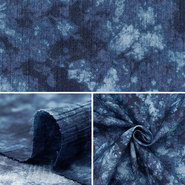 [Quantity starting from 5] Fabric "Takashima Chijimi Uneven Dyed Navy R9012-3D"