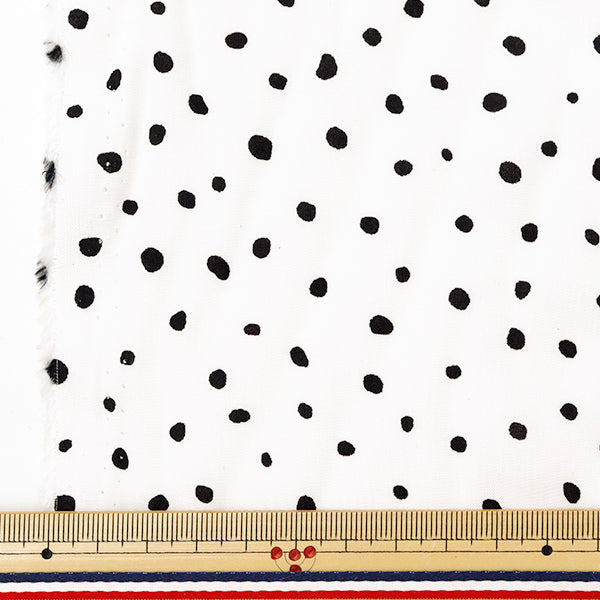 [Quantité à partir de 5] Tissu "Melty Rayon Dalmatian Off-White Rypt-Da-F"