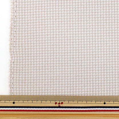 【数量5から】 生地 『ウールライクストレッチ 千鳥格子 ベージュ WLLKS-CHI-BE』 【ユザワヤオリジナル】