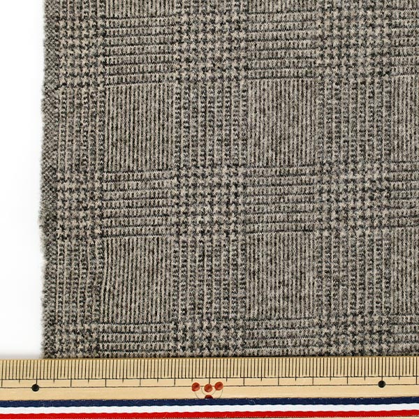 [Quantity from 5] Fabric "Wool-like stretch" Glen Check Brown WLLKS-GLCH-BR"