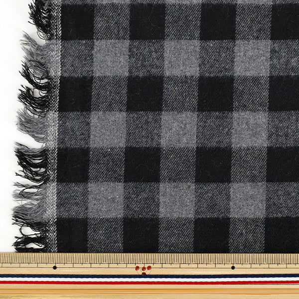 [Quantité à partir de 5] Tissu 『infroissable Bloc de contrôle brossé gris TCCHE-BL-GY"