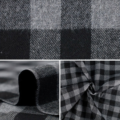 [Quantité à partir de 5] Tissu 『infroissable Bloc de contrôle brossé gris TCCHE-BL-GY"