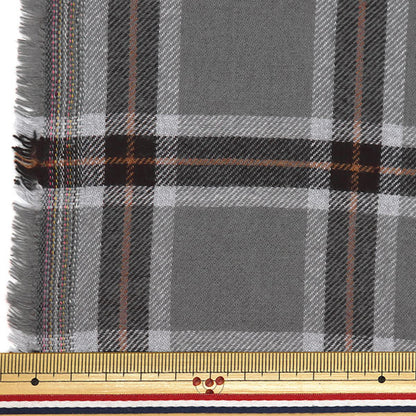 [From quantity 5] Fabric "Wool-like brushed back brushed check grid check gray RTL-CHE-9GYP"